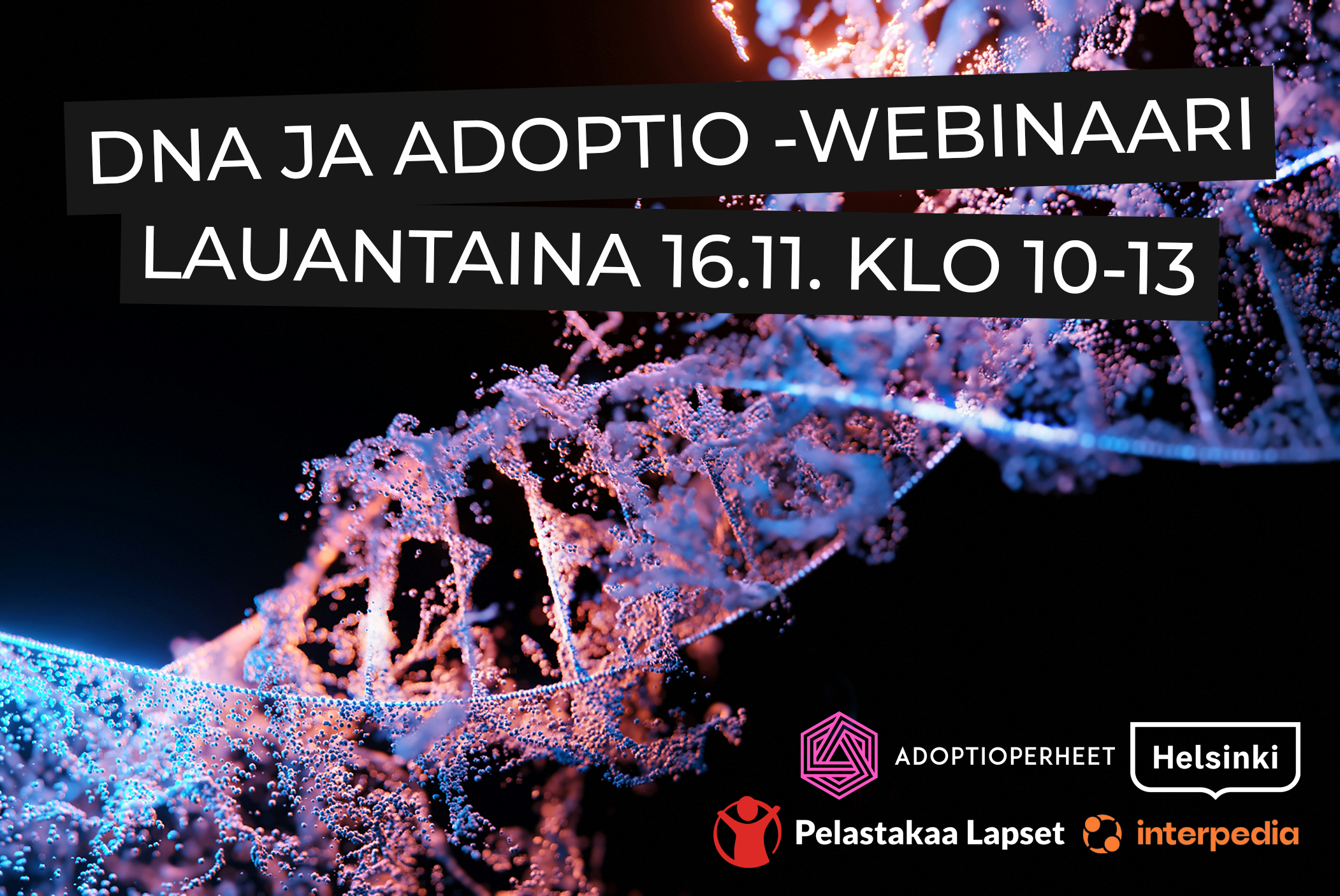 DNA ja adoptio -webinaarin mainos